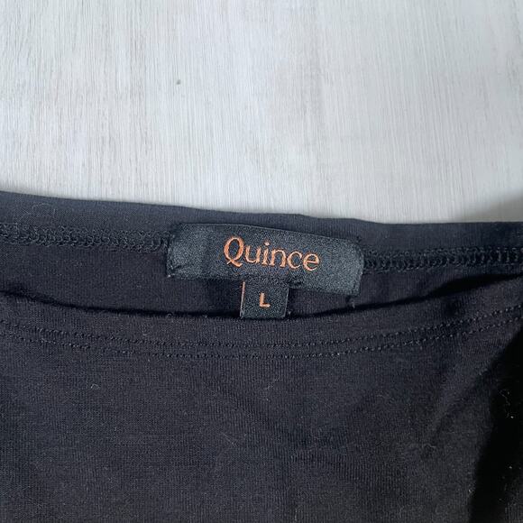 Quince Womens Large Tencel Jersey Fit & Flare Dress Black Basic Sleeveless - Picture 7 of 13